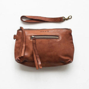 JUJU & CO Small Leather Essential Pouch - Cognac bag - Zabecca Living
