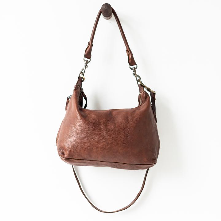 JUJU & CO Small Leather Slouchy - Cognac bag - Zabecca Living