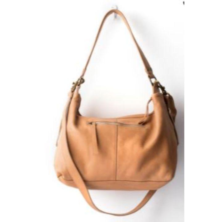JUJU & CO Small Leather Slouchy - Tan bag - Zabecca Living