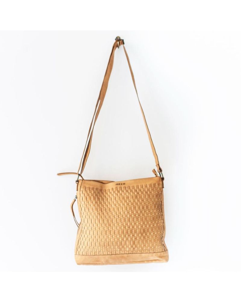 JUJU & CO Woven Hobo - Natural Leather bag - Zabecca Living