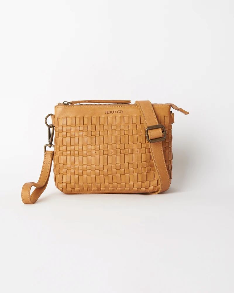 JUJU & CO Woven Pouch Bag - Tan bag - Zabecca Living