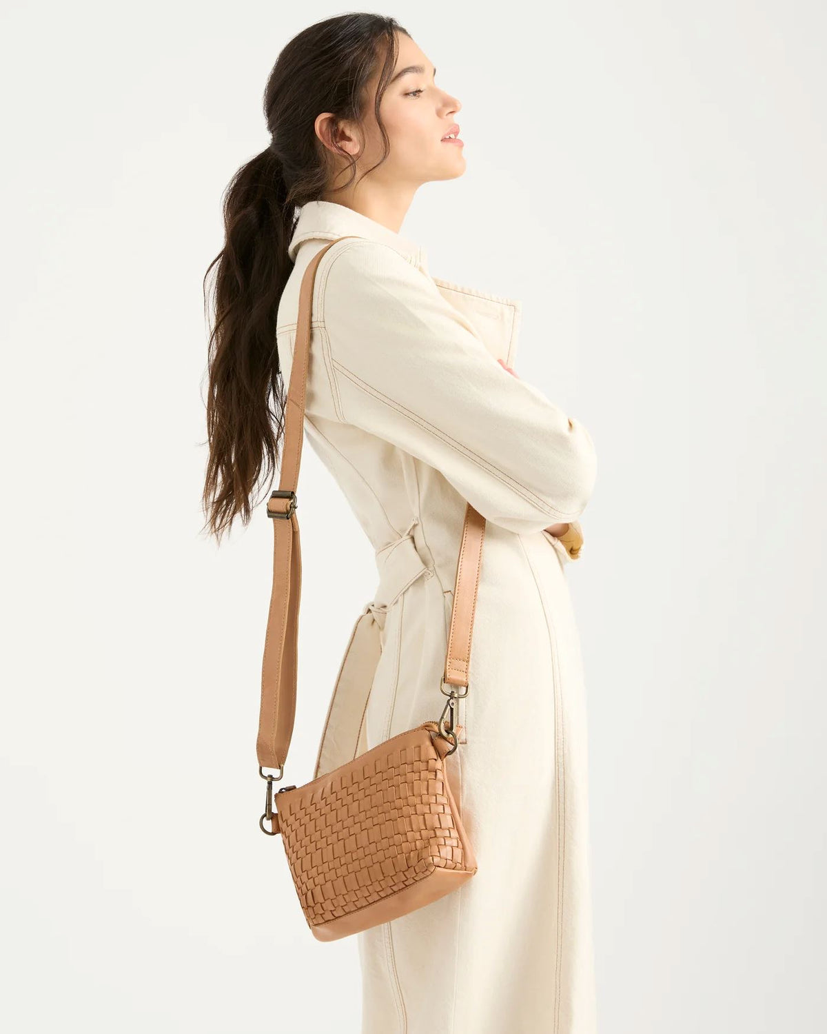 JUJU & CO Woven Pouch Bag - Tan bag - Zabecca Living