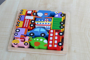 KIDDIE CONNECT Chunky Vehicle Puzzle Puzzle - Zabecca Living