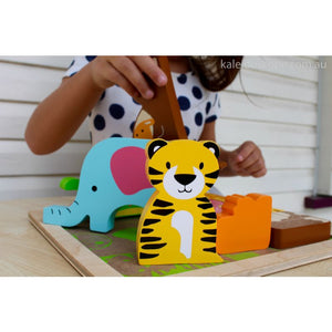 KIDDIE CONNECT Wild Animal Chunky Puzzle TODDLER (1-3 Yrs) - Zabecca Living