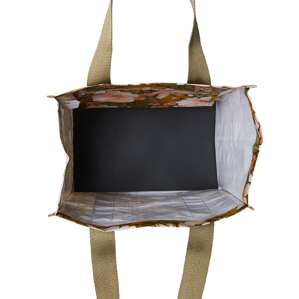 KOLLAB Market Bag - Khaki Floral SHOPPING BAG - Zabecca Living