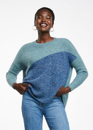 LD & CO Diagonal Jumper - Ocean Jumpers + Knitwear - Zabecca Living