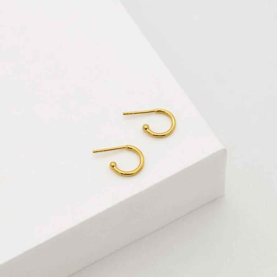 LINDA TAHIJA Base Hoop Earrings - Gold Plated Earrings - Zabecca Living