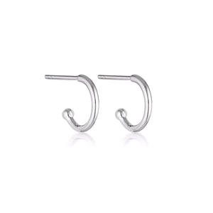 LINDA TAHIJA Base Hoop Earrings - Sterling Silver Earrings - Zabecca Living