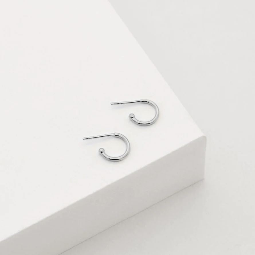 LINDA TAHIJA Base Hoop Earrings - Sterling Silver Earrings - Zabecca Living