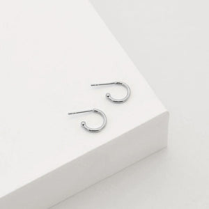 LINDA TAHIJA Base Hoop Earrings - Sterling Silver Earrings - Zabecca Living
