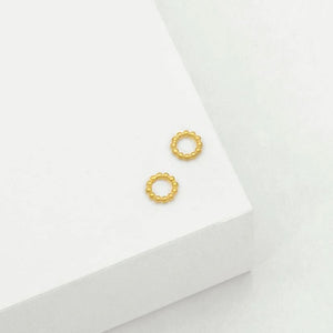 LINDA TAHIJA Beaded Circle Stud Earrings - Gold Plated Earrings - Zabecca Living