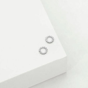 LINDA TAHIJA Beaded Circle Stud Earrings - Sterling Silver Earrings - Zabecca Living