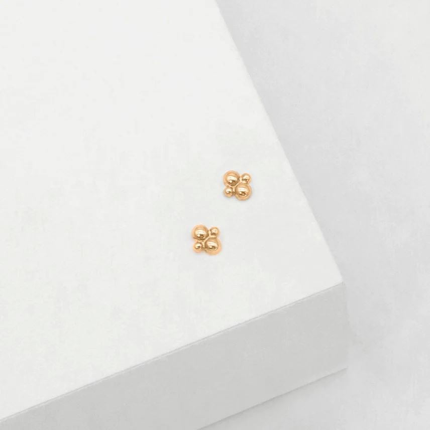 LINDA TAHIJA Cluster Plated Stud Earrings - Rose Gold Plated Earrings - Zabecca Living