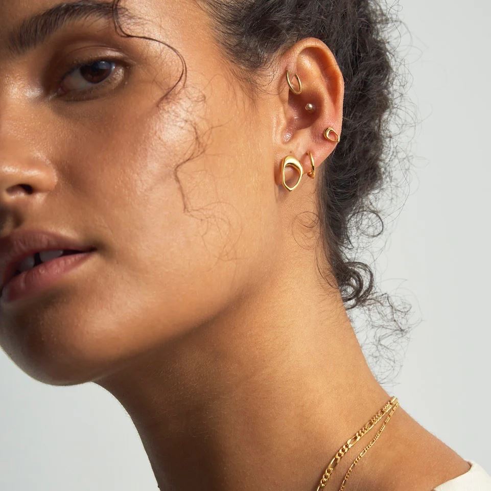 LINDA TAHIJA Cove Stud Earrings - Gold Plated Earrings - Zabecca Living