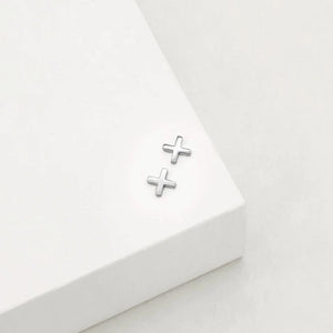 LINDA TAHIJA Cross Stud Earrings - Sterling Silver Earrings - Zabecca Living