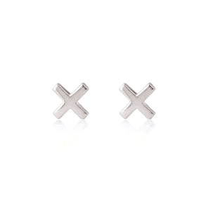 LINDA TAHIJA Cross Stud Earrings - Sterling Silver Earrings - Zabecca Living