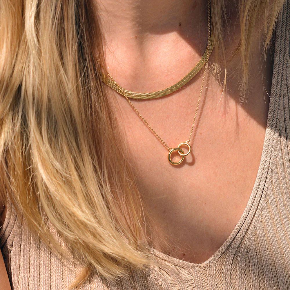 LINDA TAHIJA Herringbone Chain Necklace - Gold Plated Necklace - Zabecca Living