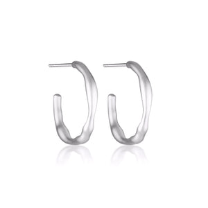 LINDA TAHIJA Ivy Large Hoop Earrings - Sterling Silver Earrings - Zabecca Living