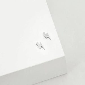 LINDA TAHIJA Lightening Bolt Stud Earrings - Sterling Silver Earrings - Zabecca Living