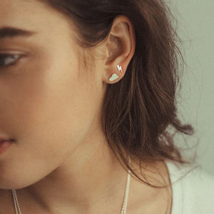 LINDA TAHIJA Lightening Bolt Stud Earrings - Sterling Silver Earrings - Zabecca Living