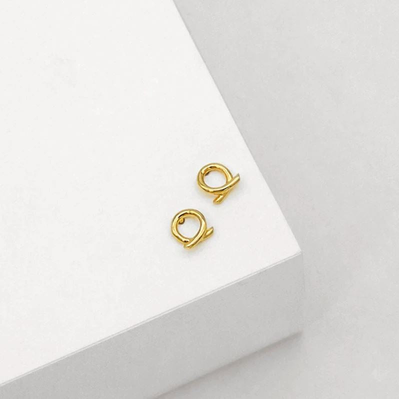 LINDA TAHIJA Loop Stud Earrings - Gold Plated Earrings - Zabecca Living
