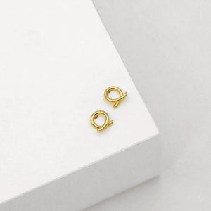 LINDA TAHIJA Loop Stud Earrings - Gold Plated Earrings - Zabecca Living