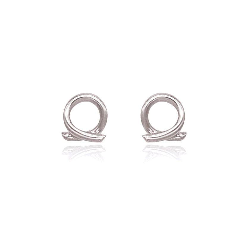 LINDA TAHIJA Loop Stud Earrings - Sterling Silver Earrings - Zabecca Living