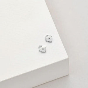 LINDA TAHIJA Love Lock Stud Earrings - Sterling Silver Earrings - Zabecca Living