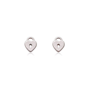 LINDA TAHIJA Love Lock Stud Earrings - Sterling Silver Earrings - Zabecca Living