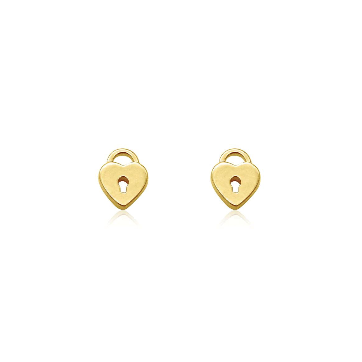 LINDA TAHIJA Love Locket Stud Earrings - Gold Plated Earrings - Zabecca Living