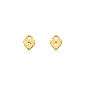 LINDA TAHIJA Love Locket Stud Earrings - Gold Plated Earrings - Zabecca Living