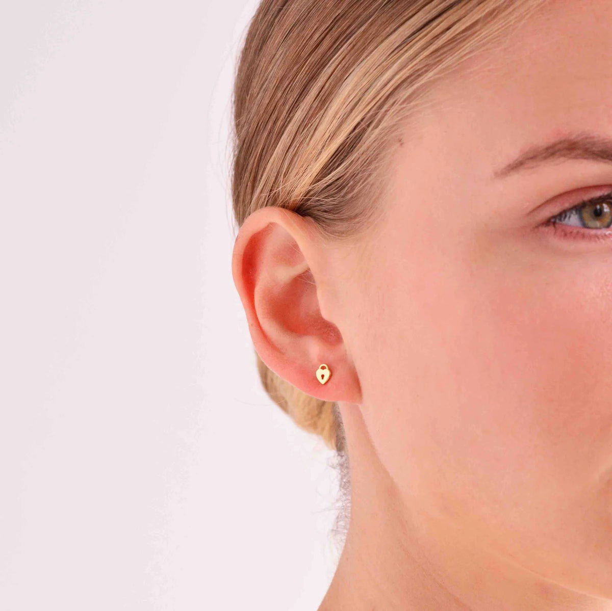 LINDA TAHIJA Love Locket Stud Earrings - Gold Plated Earrings - Zabecca Living