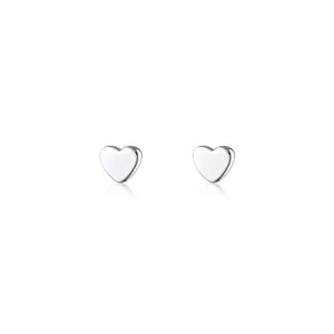 LINDA TAHIJA Micro Heart Stud Earrings - Sterling Silver Earrings - Zabecca Living