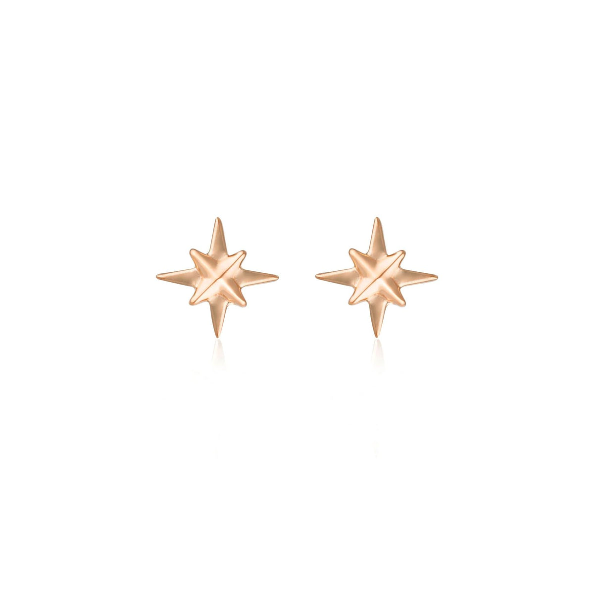 LINDA TAHIJA North Star Stud Earrings - Rose Gold Plated Earrings - Zabecca Living