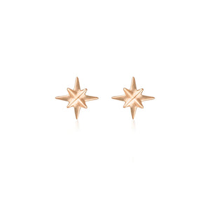 LINDA TAHIJA North Star Stud Earrings - Rose Gold Plated Earrings - Zabecca Living