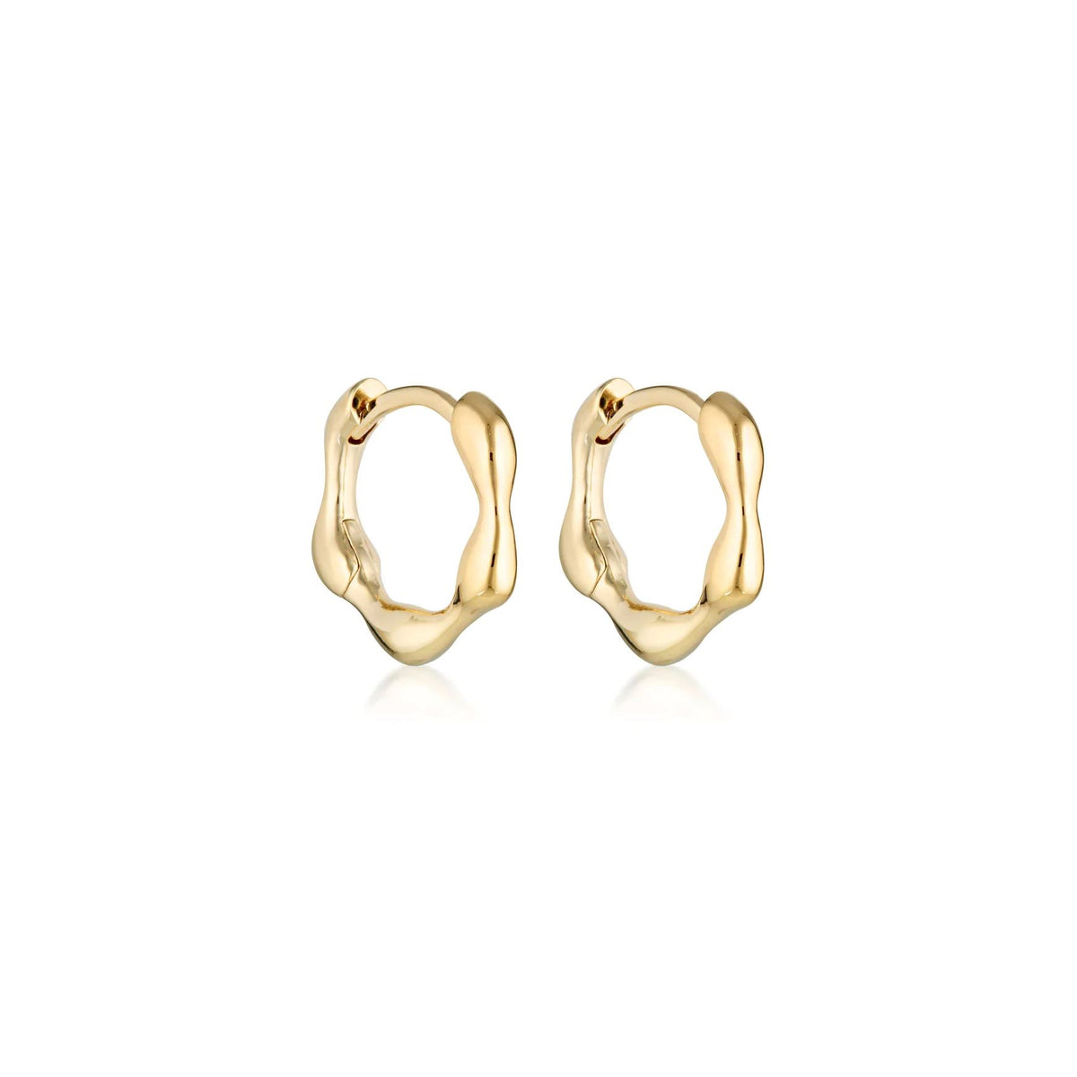 LINDA TAHIJA Organica Mini Huggie Earrings - Gold Plated Earrings - Zabecca Living