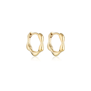 LINDA TAHIJA Organica Mini Huggie Earrings - Gold Plated Earrings - Zabecca Living