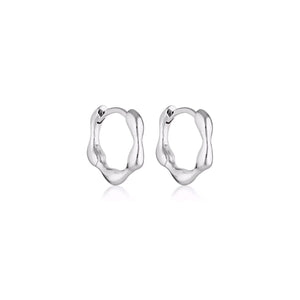 LINDA TAHIJA Organica Mini Huggie Earrings - Sterling Silver Earrings - Zabecca Living