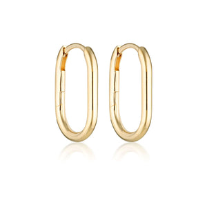 LINDA TAHIJA Oval Hoop Earrings - Gold Plated Earrings - Zabecca Living