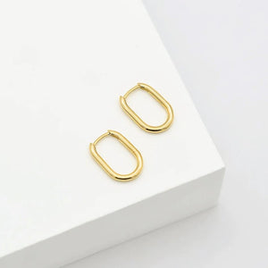 LINDA TAHIJA Oval Hoop Earrings - Gold Plated Earrings - Zabecca Living