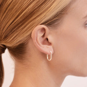 LINDA TAHIJA Oval Hoop Earrings - Sterling Silver Earrings - Zabecca Living