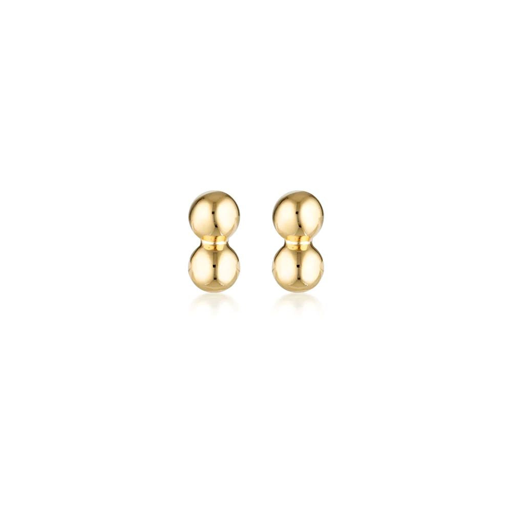 LINDA TAHIJA Twin Stud Earrings - Gold Plated Earrings - Zabecca Living