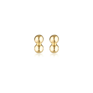 LINDA TAHIJA Twin Stud Earrings - Gold Plated Earrings - Zabecca Living
