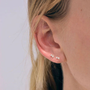LINDA TAHIJA Twin Stud Earrings - Sterling Silver Earrings - Zabecca Living