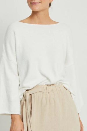LITTLE LIES Anna Knit - White Jumpers + Knitwear - Zabecca Living