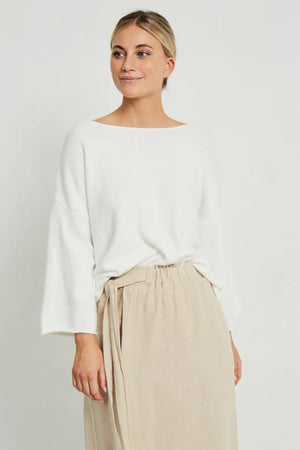 LITTLE LIES Anna Knit - White Jumpers + Knitwear - Zabecca Living