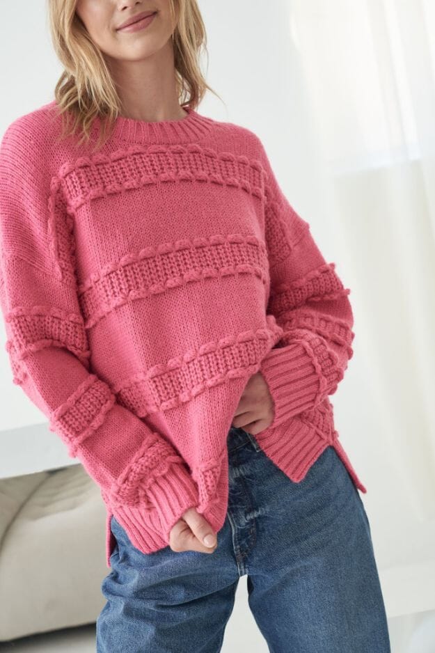 LITTLE LIES Girona Sweater - Fuchsia Jumpers + Knitwear - Zabecca Living