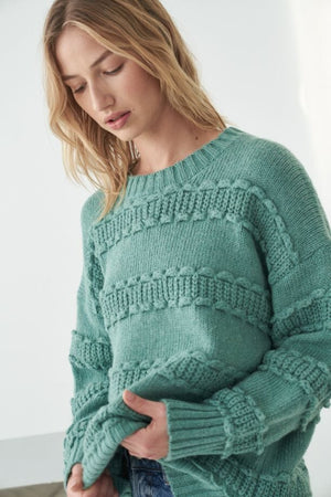 LITTLE LIES Girona Sweater - Green Jumpers + Knitwear - Zabecca Living