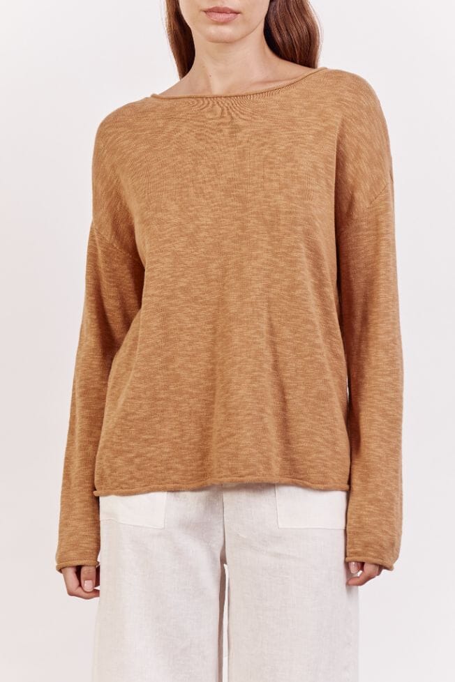 LITTLE LIES Nellie Top - Caramel Jumpers + Knitwear - Zabecca Living