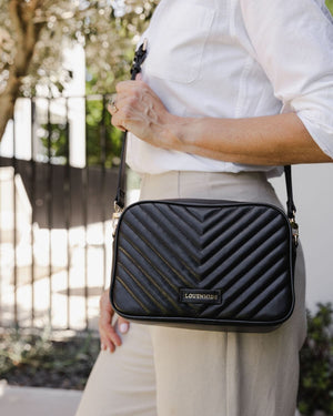 LOUENHIDE Anastasia Quilted Crossbody Bag - Black HANDBAG - Zabecca Living
